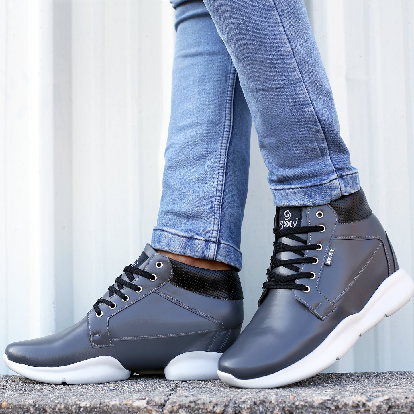 Bxxy's Men 3 Inch Hidden Height Increasing/Elevator Casual Lace-up Outdoor Sneaker Boot