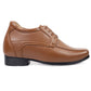 BXXY Men's 3 Inches Hidden Height Increasing Faux Leather Formal Derby Lace-up Elevator Shoes
