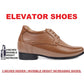 BXXY Men's 3 Inches Hidden Height Increasing Faux Leather Formal Derby Lace-up Elevator Shoes