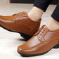 BXXY Men's 3 Inches Hidden Height Increasing Faux Leather Formal Derby Lace-up Elevator Shoes
