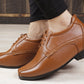 BXXY Men's 3 Inches Hidden Height Increasing Faux Leather Formal Derby Lace-up Elevator Shoes