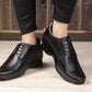 BXXY Men's 3 Inches Hidden Height Increasing Faux Leather Formal Derby Lace-up Elevator Shoes