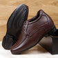BXXY Men's 3 Inches Hidden Height Increasing Faux Leather Formal Derby Lace-up Elevator Shoes