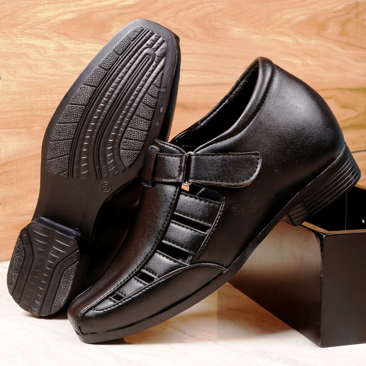 Men's All New 3 Inch Hidden Height Increasing Office Wear Elevator Roman Sandals