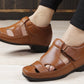 Bxxy's 3 Inch Hidden Height Increasing Elevator Faux Leather Sandals for Men