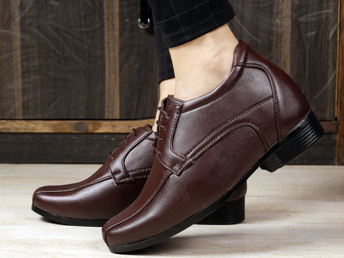 Bxxy's Faux Leather Partywear Lace-up Formal Shoes for Men