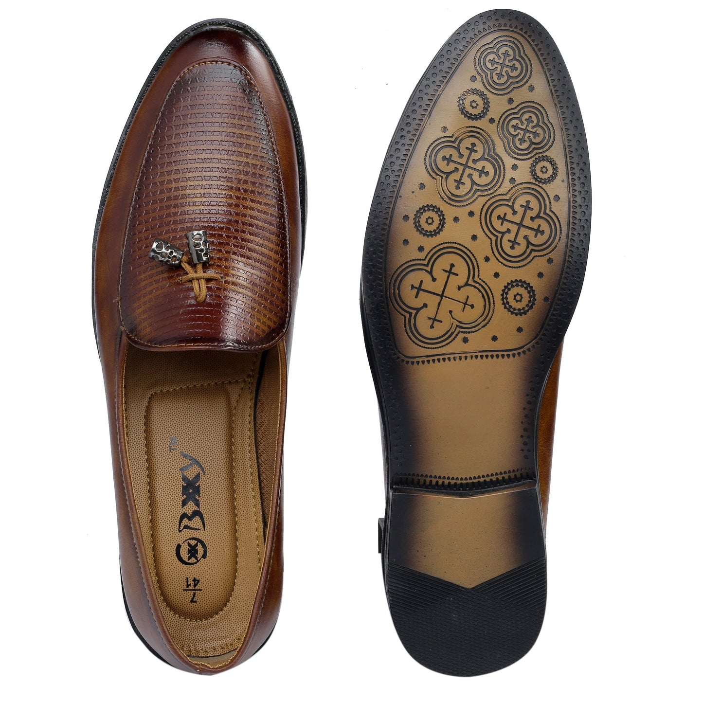 BXXY Men's Stylish Formal Faux Leather Mocassins Slip-On Shoes