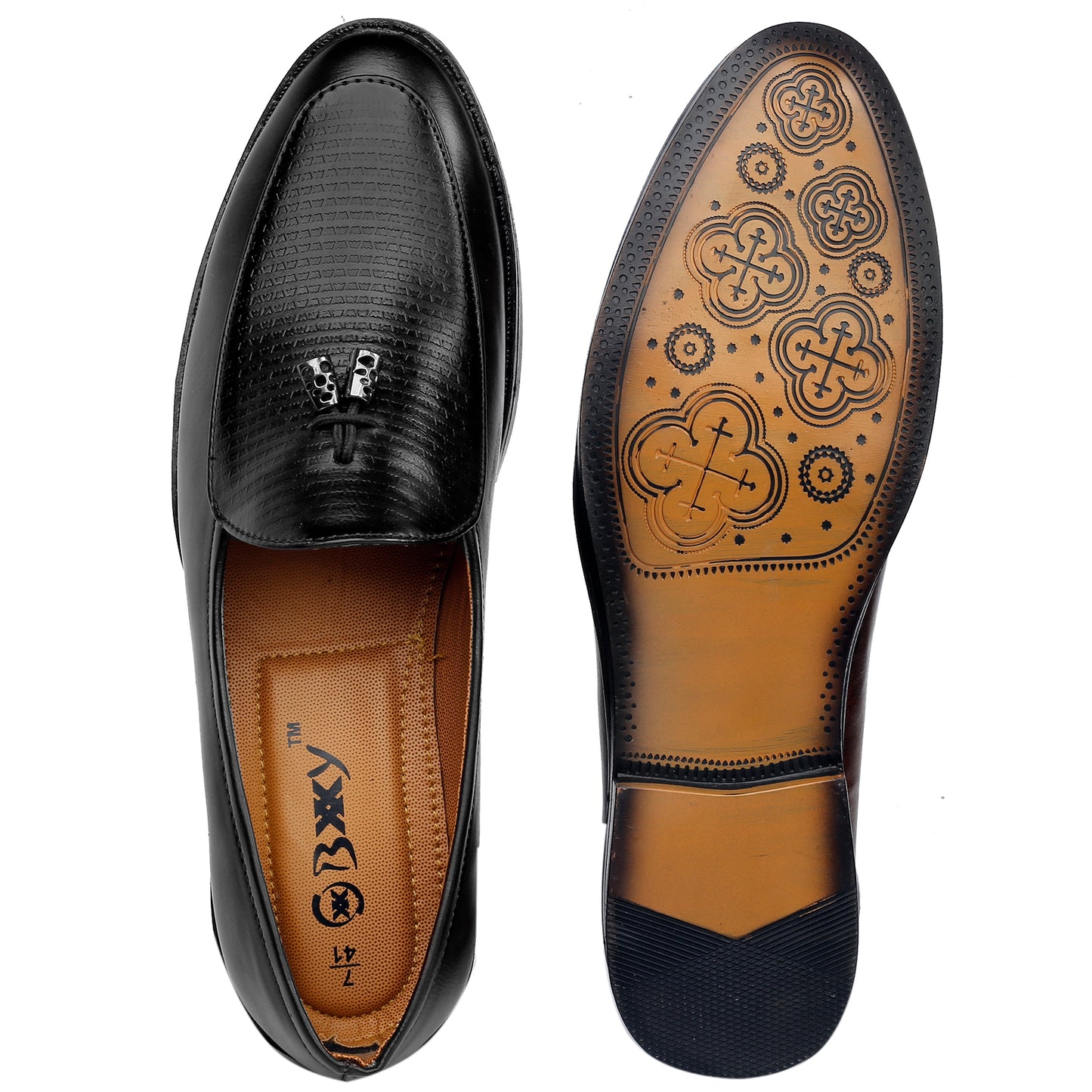 BXXY Men's Stylish Formal Faux Leather Mocassins Slip-On Shoes