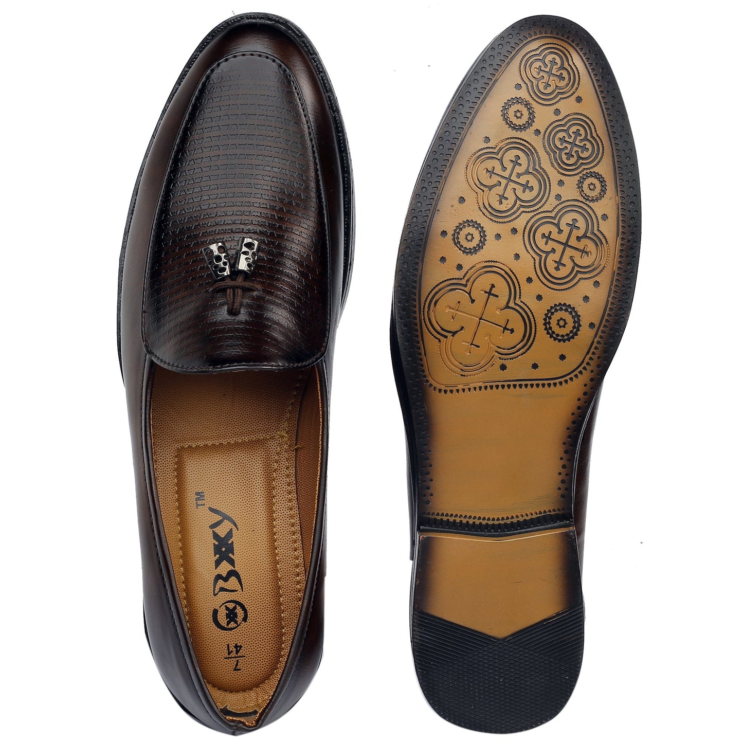 BXXY Men's Stylish Formal Faux Leather Mocassins Slip-On Shoes