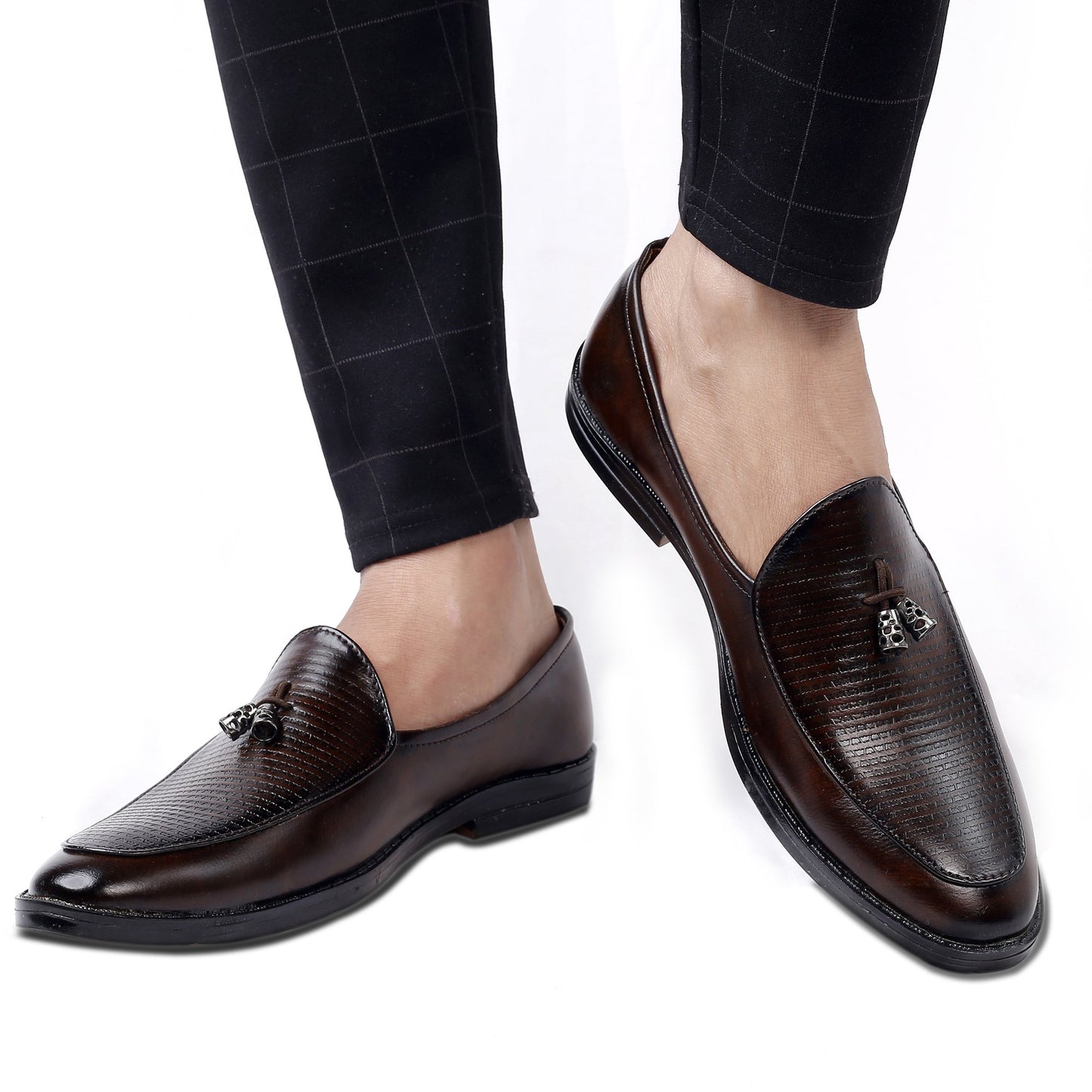BXXY Men's Stylish Formal Faux Leather Mocassins Slip-On Shoes