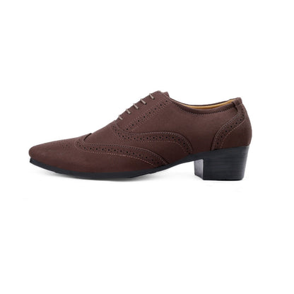 BXXY Mens Suede Height Increasing Casual Oxford Brogue Shoes All Occasions