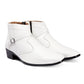 BXXY Men's New Height Increasing White Color Strap and Buckle Boots