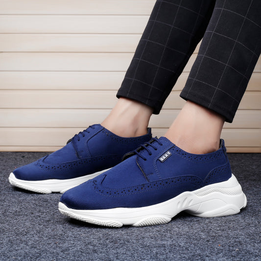 Men's British Suede Brouges Casual Sneakers For Daily Wear