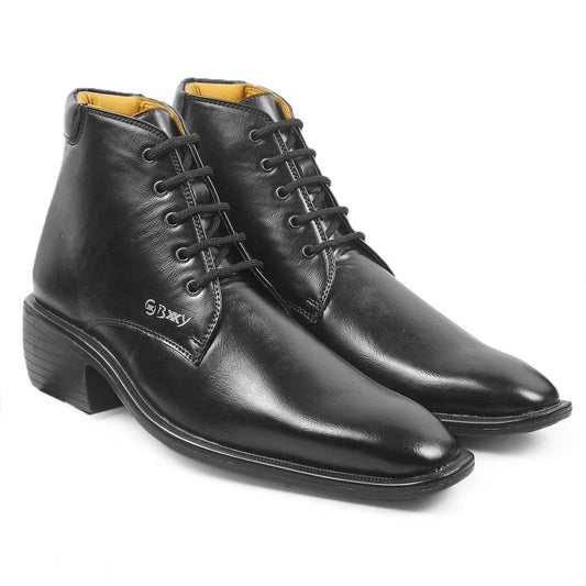 Men's Formal Height Increasing Derby Lace-up Ankle Boots