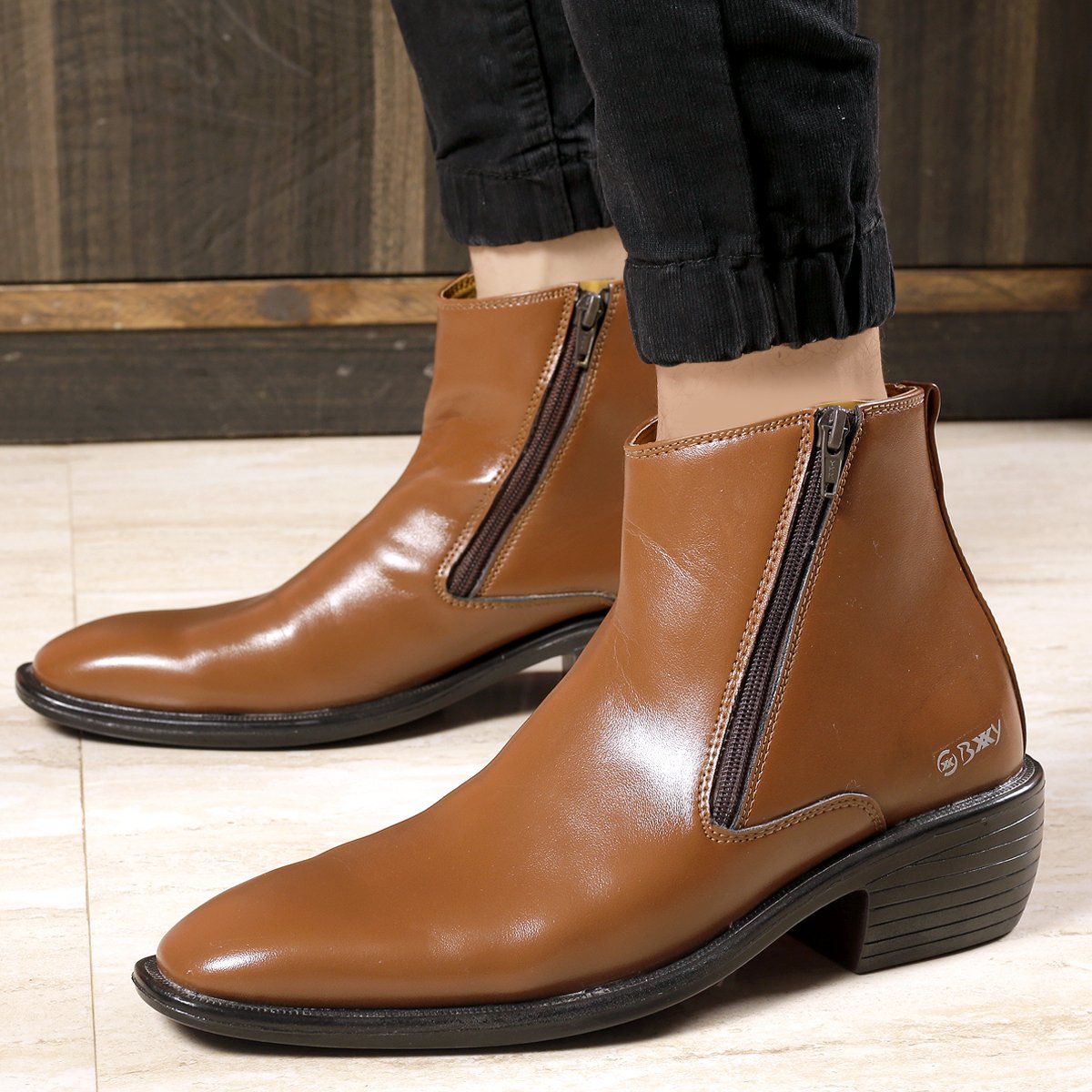 Men's Height Increasing Formal Wear Zipper Boots