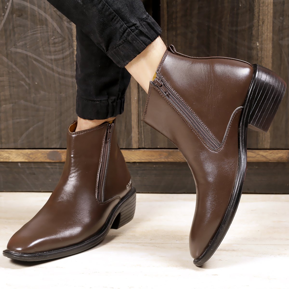 Men's Height Increasing Formal Wear Zipper Boots
