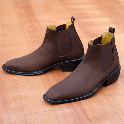 Men’s British-Style Suede Height Lift Boots