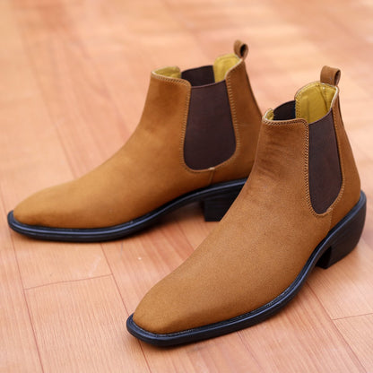 Men’s British-Style Suede Height Lift Boots