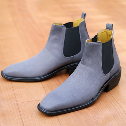 Men’s British-Style Suede Height Lift Boots