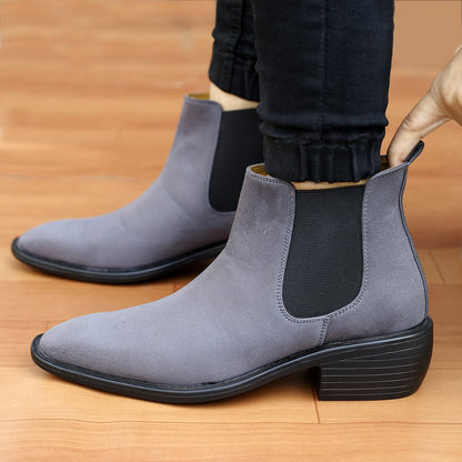 Men’s British-Style Suede Height Lift Boots