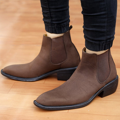 Men’s British-Style Suede Height Lift Boots