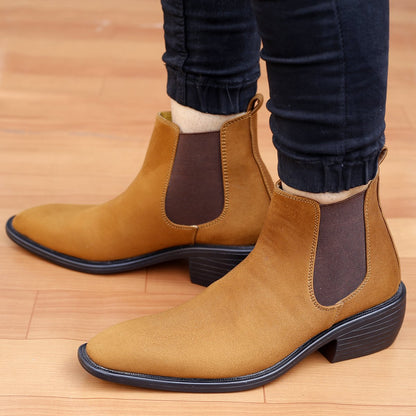 Men’s British-Style Suede Height Lift Boots