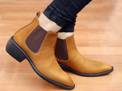 Men’s British-Style Suede Height Lift Boots