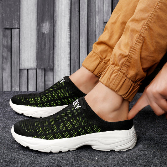 Men/s Comfortable Outdoor Walking Black Socks Shoes