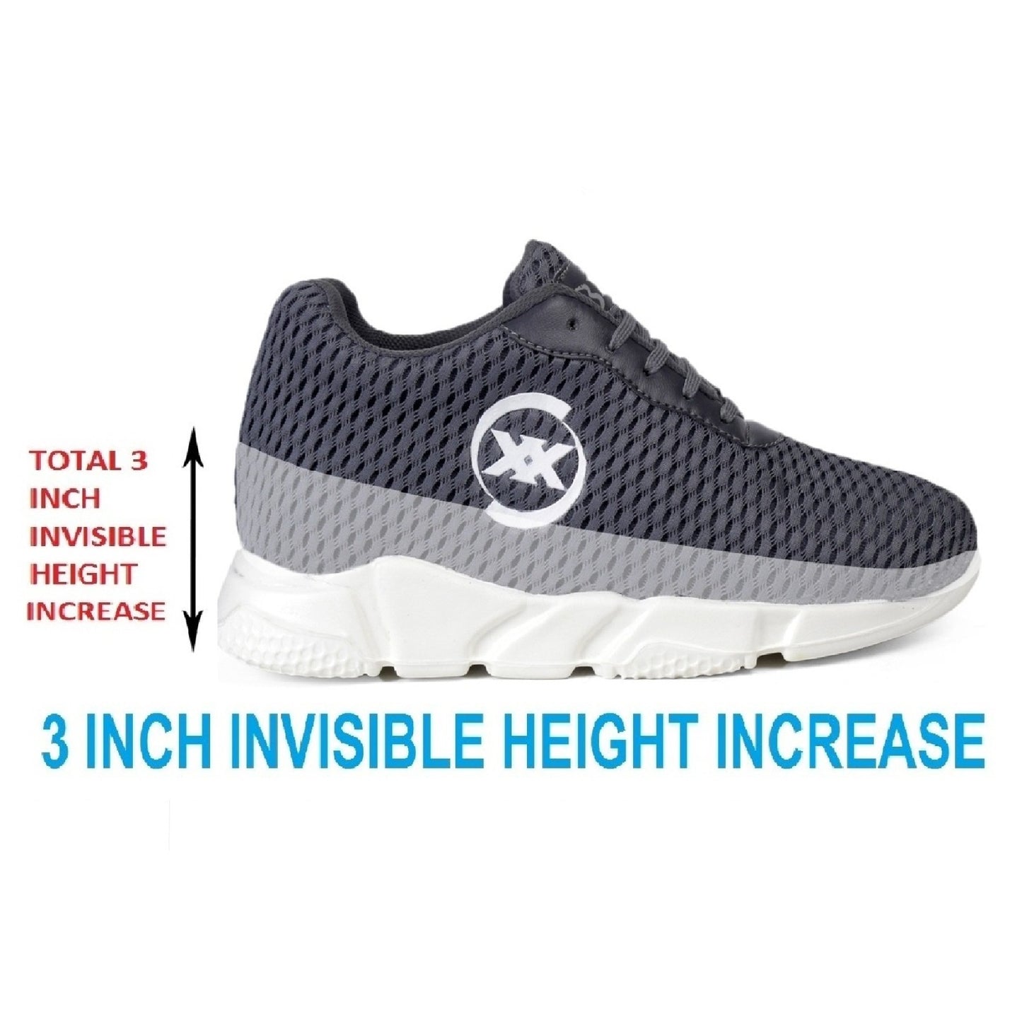 3 Inch Hidden Height Increasing Sport Shoes for Cricket, Football, Basketball etc.