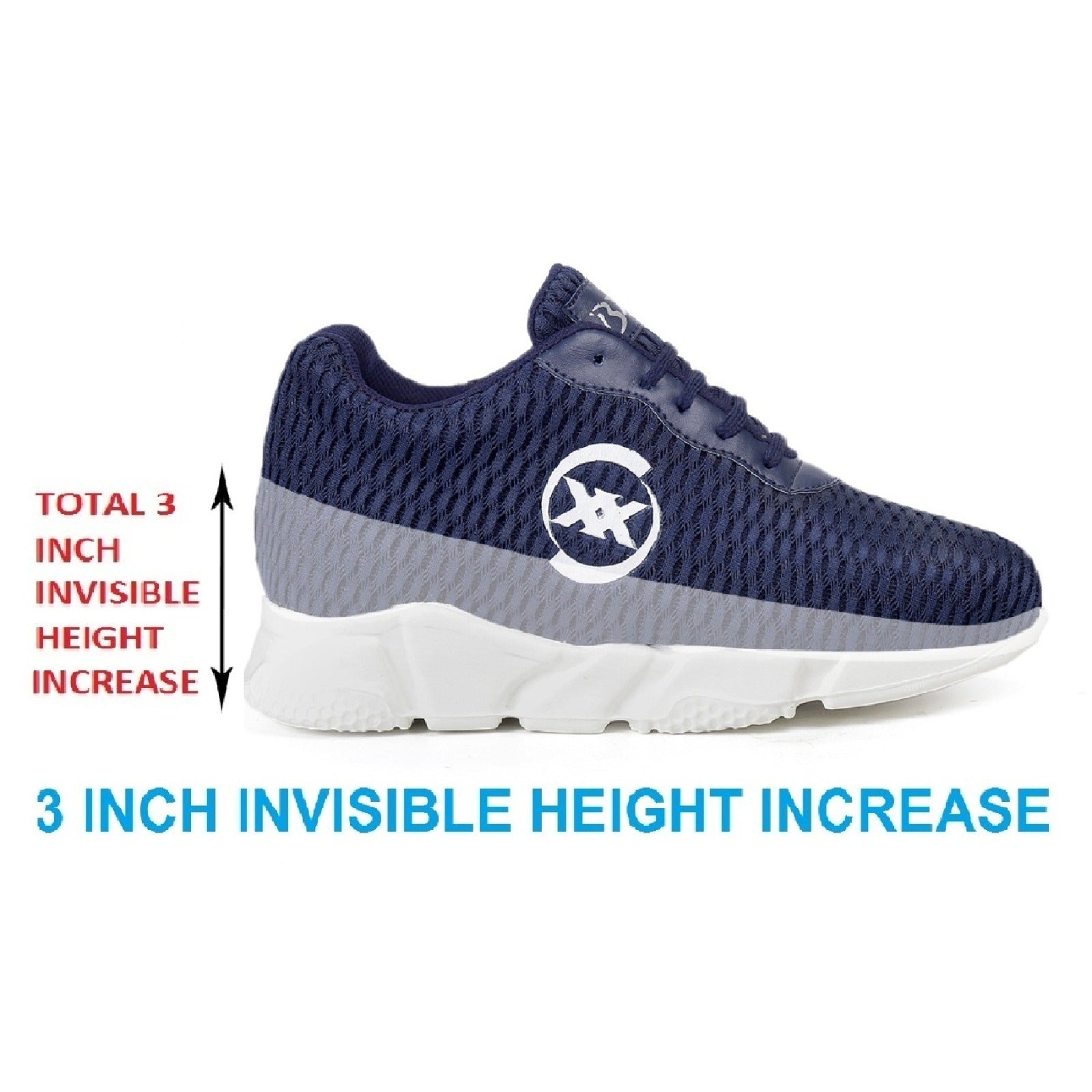 3 Inch Hidden Height Increasing Sport Shoes for Cricket Football Bas BxxyShoes