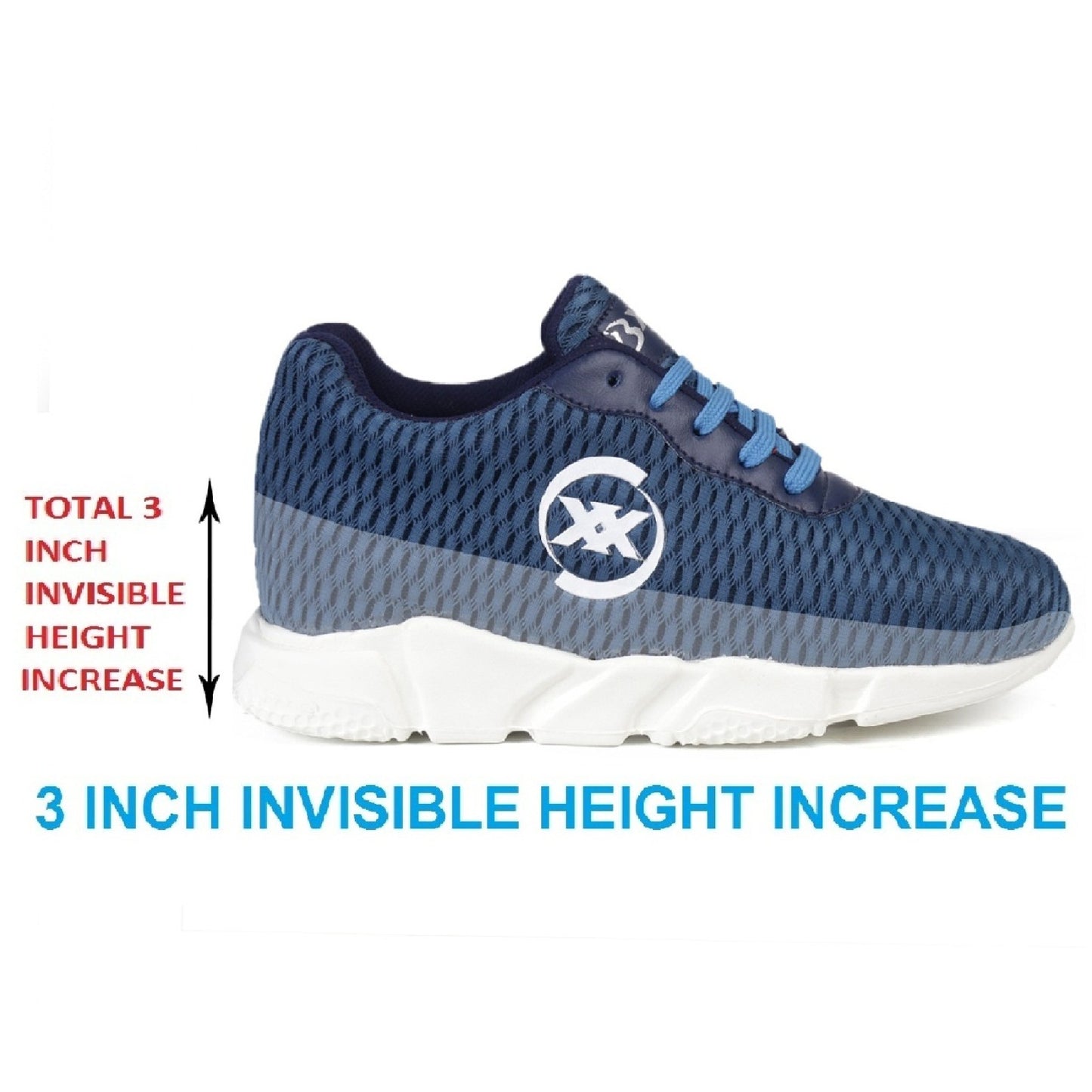 3 Inch Hidden Height Increasing Sport Shoes for Cricket, Football, Basketball etc.