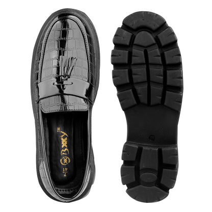 Bxxy's Premium Patent Vegan Tassel Slip-ons for Men