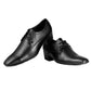 Men's Height Increasing Derby Faux Upper Formal Wear Black Lace Up Shoes