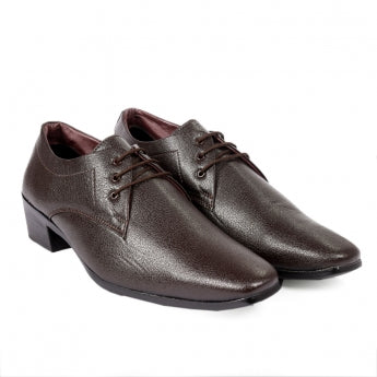 Men's Height Increasing Derby Faux Upper Formal Wear Lace Up Shoes